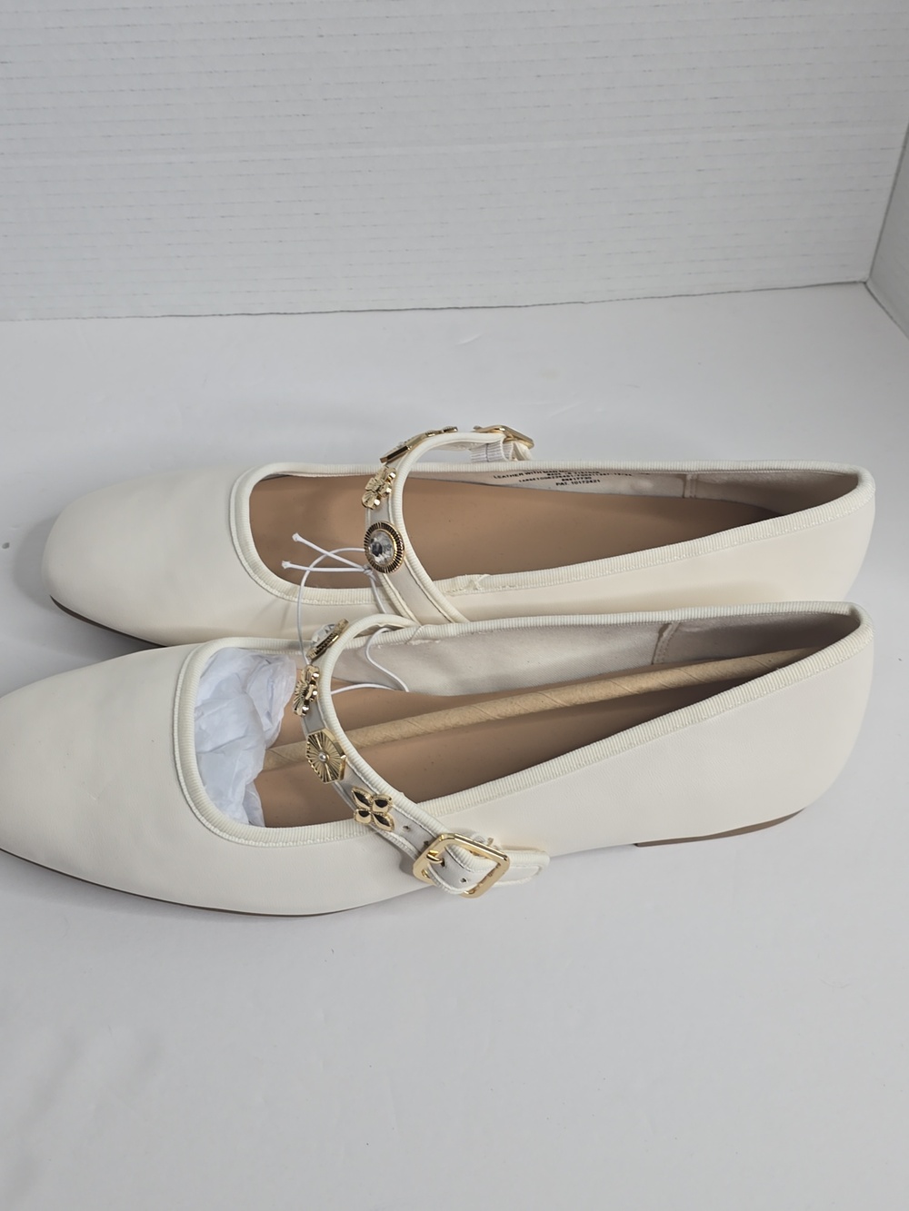 Women's White Mary Jane Jewel Flats Nwt A New Day Size 11 - Picture 3 of 9